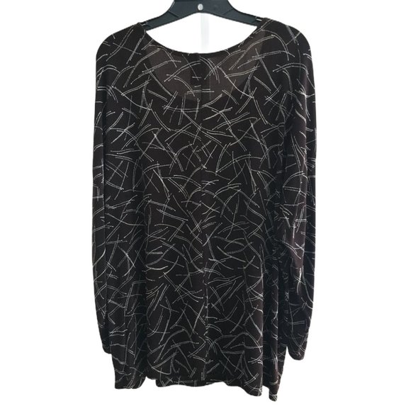 Citiknits Drop Shoulder Kabuki Sleeve Printed Top - Picture 2 of 4